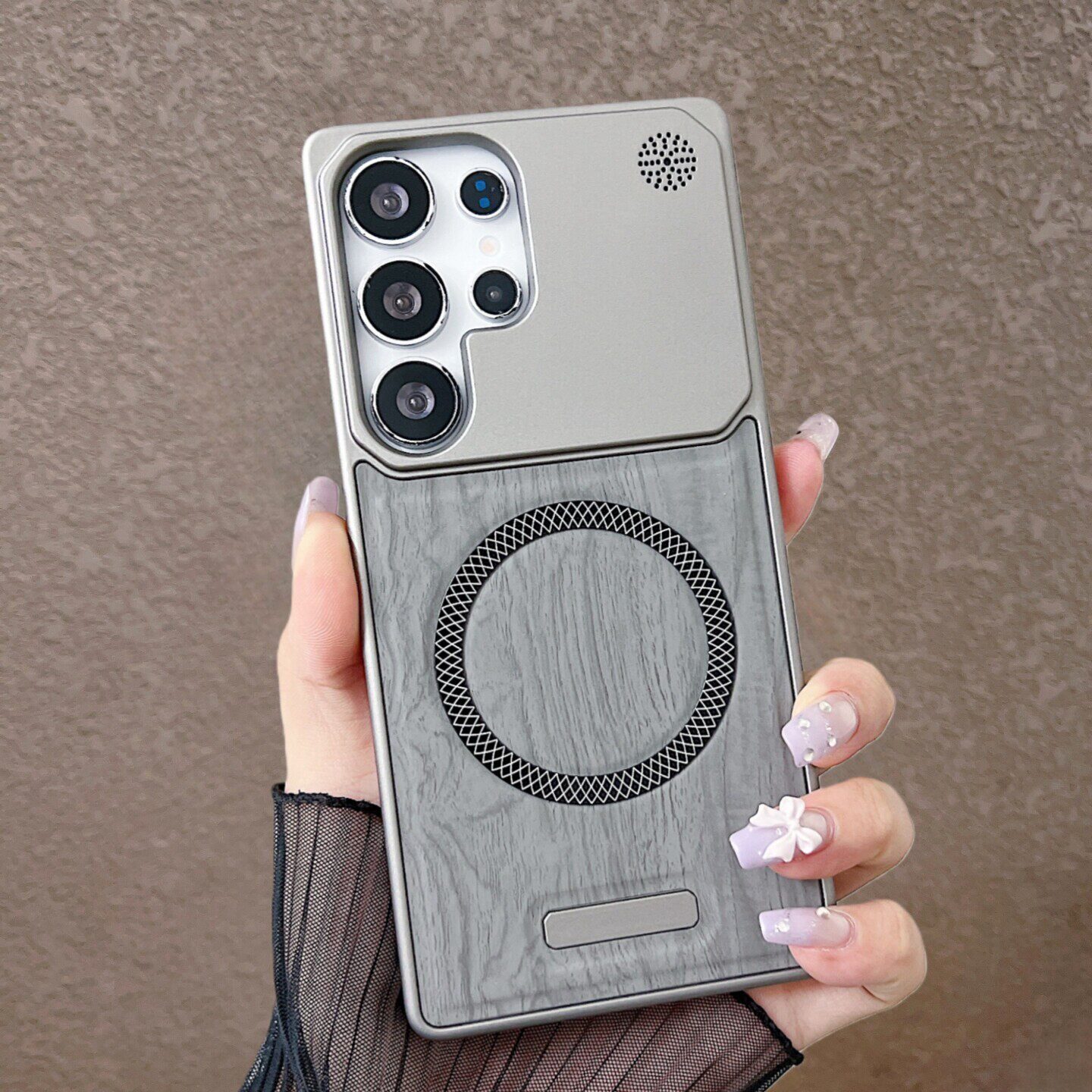 无边框木质纹适用三星S26U手机壳S25+新款S24plus磁吸充电S23/S22ultra高级感galaxy是25p加26十24fe香薰外壳