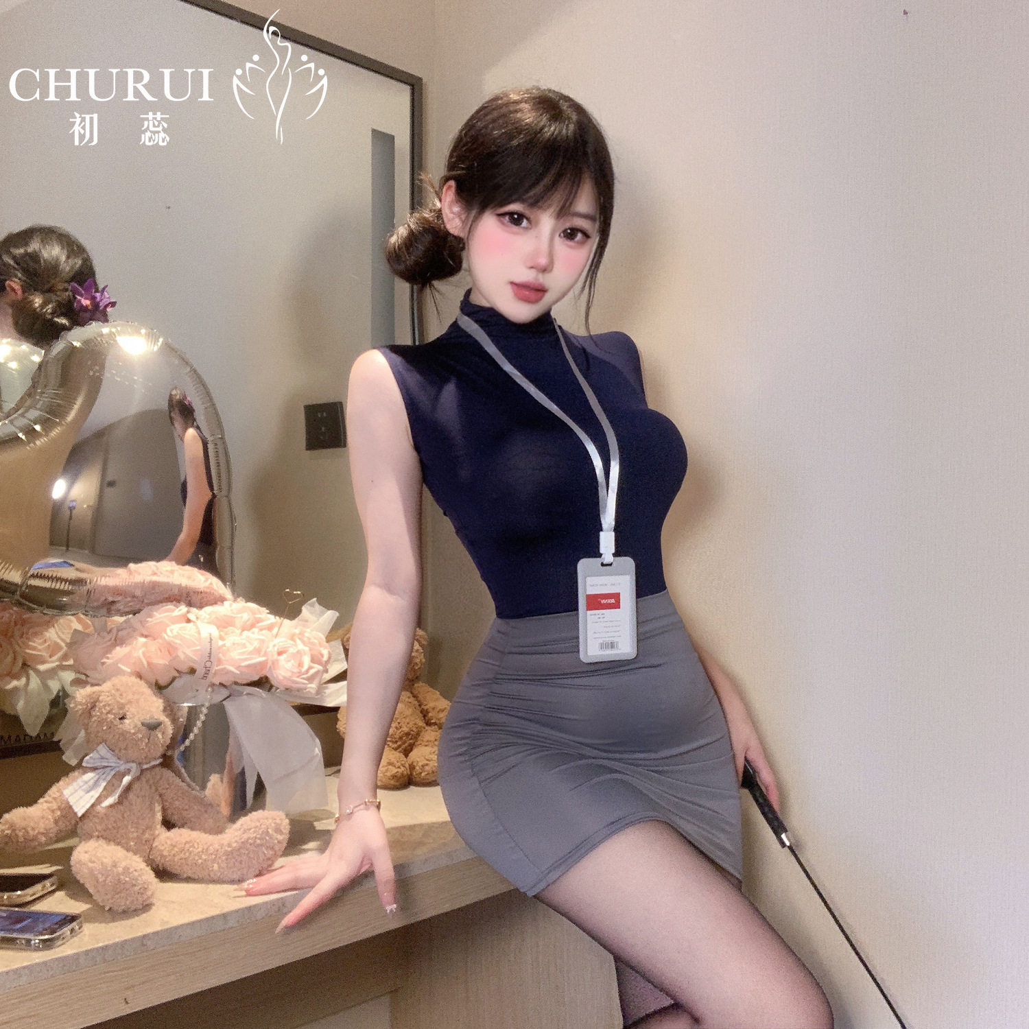 纯欲御姐OL秘书装情调趣味睡衣办公室教师制服角色扮演约会qqny