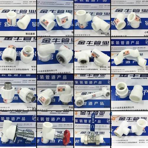 金牛管业4分20PPR冷热水管配件金牛角白色武汉热熔接头内丝弯头