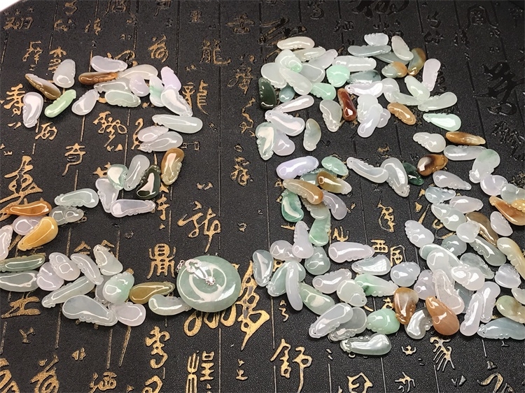 天然緬甸翡翠A貨 高級定制 2號如意福瓜平安扣福豆葉子
