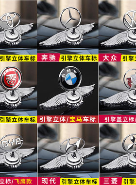 机盖前标改装引擎盖金属立标个性