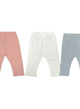 蘑菇灯夏季女童打底裤七分裤3条装