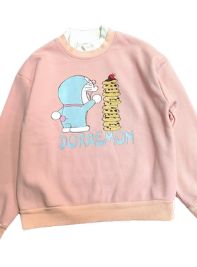 清仓多拉a梦秋冬女童加绒卫衣