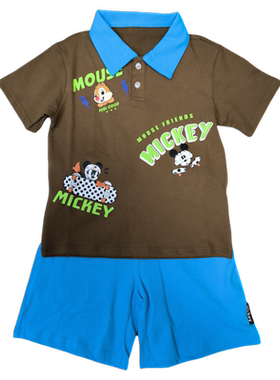 迪夏季男童套装短袖polo衫短裤2件套