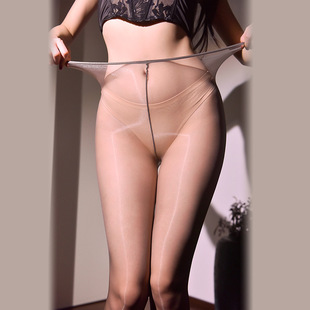 cutie极光油亮一线裆丝袜性感丝滑油光连裤 袜超薄油亮黑丝酒吧袜