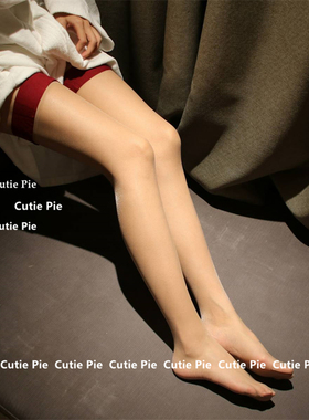 cutie：红色丝袜女过膝红边黑丝透明拼色长筒大腿袜圣诞气质丝袜