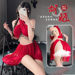 cutie：异域风情制服直播酒吧夜店红色粉色透明套装 性感睡衣少女