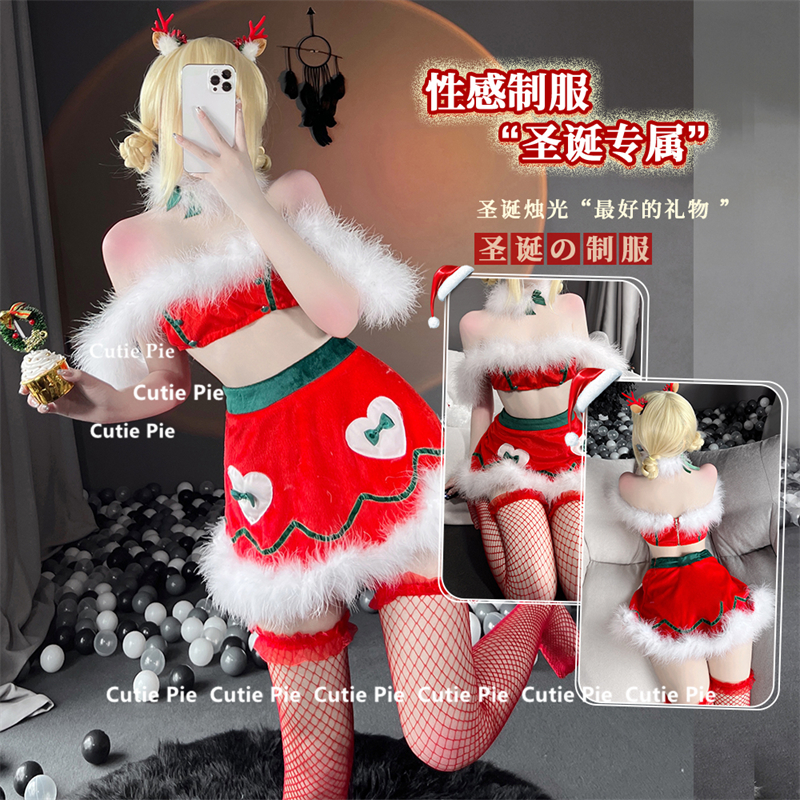 性感圣诞网可爱女套装情趣内衣