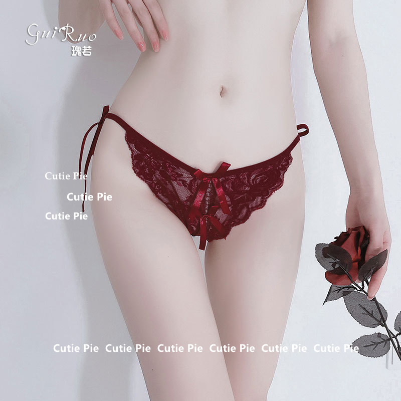 开档透明火辣免脱系带三角内裤