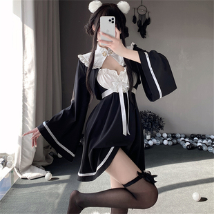 cutie：古典旗袍纯欲风修女制服睡衣性感蝴蝶结蕾丝黑丝制服套装