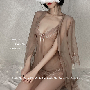 家居睡裙袍女 蕾丝吊带2022夏季 cutie：春秋若隐若现 性感睡衣女款