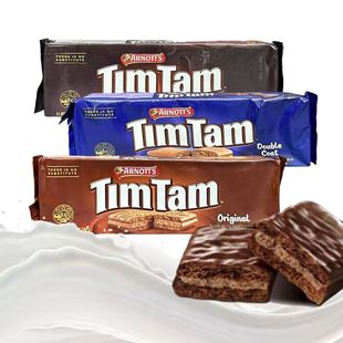 澳大利亚进口雅乐思timtam黑巧克力原味夹心饼干食品办公室小零食