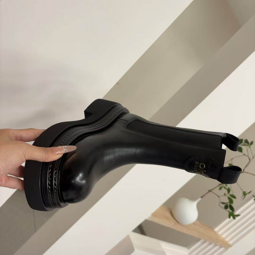 2025短靴（筒高18）切尔西短靴黑色小个子厚底中筒烟筒靴205-32,女鞋,切尔西靴,淘宝优惠券,粉丝福利购,淘宝优惠卷