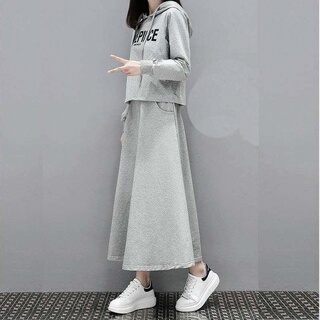 含棉单/套装女秋季连帽卫衣女长袖裙子女学生韩版两件套闺蜜装潮
