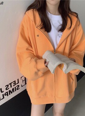 棉韩版开衫女长袖春秋新款外套学生慵懒风卫衣连帽宽松潮2026