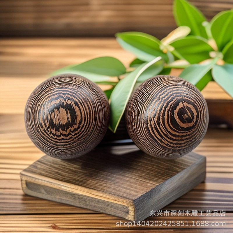 红木手球鸡翅木工艺品保健球木质健身球健手球木制把玩保健