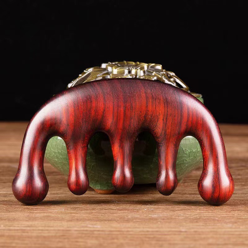 紫檀木檀木按梳头部经络按头部经络木质梳子