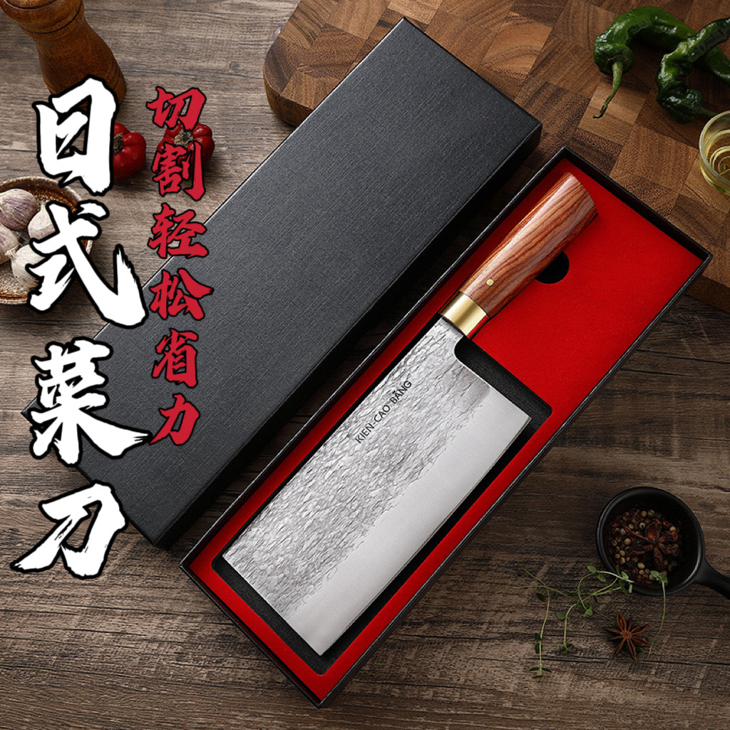 手工锻打蛤刃家用菜刀厨师刀日式厨刀不锈钢切肉锋利切片刀三合钢