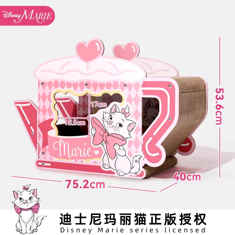 迪士尼玛丽猫猫抓板猫咪玩具磨爪板不掉屑双层猫别墅猫抓窝猫用品