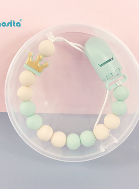 ins风奶嘴牙胶防掉链 12mm食品级硅胶珠 轻巧可水洗 便携奶嘴链
