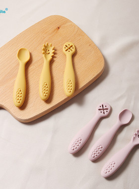 宝宝硅胶辅食勺果泥面条吃饭辅食餐具 婴儿舔舔勺学吃饭叉勺