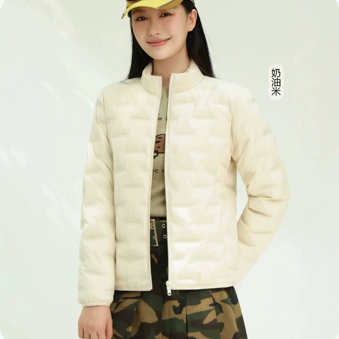 轻薄充绒棉服女款时尚休闲保暖高品质立领外套秋冬可机洗图片