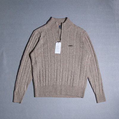 男立领拉链半开套头毛衣针织衫