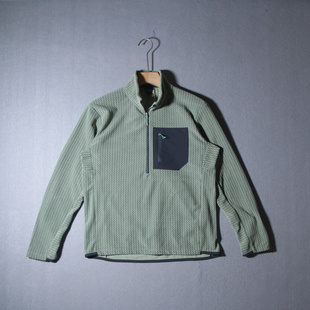 欧美简约时尚户外立领保暖绒衫中层夹克加绒卫衣男士摇粒绒外套