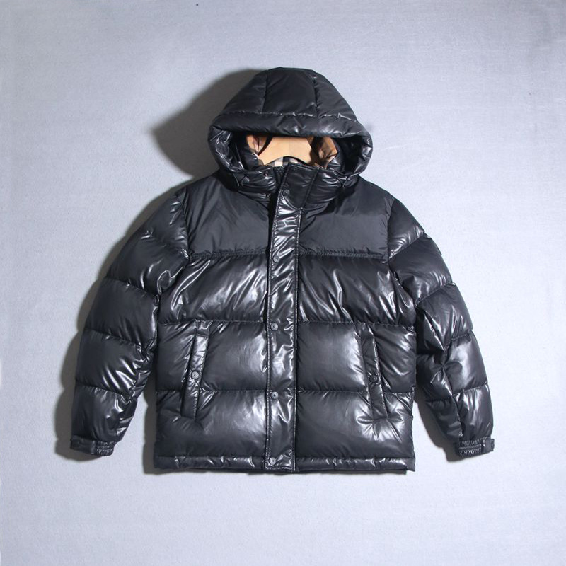 男加厚立领连帽羽绒服短款白鹅绒