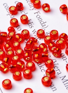 4mm灌银系列进口米珠手工串珠饰品散珠流行首饰diy配件红色