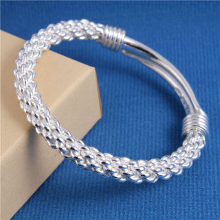 传承纯手工定制银镯子桂花纯银手镯时尚推圈芙蓉花手环999银饰品