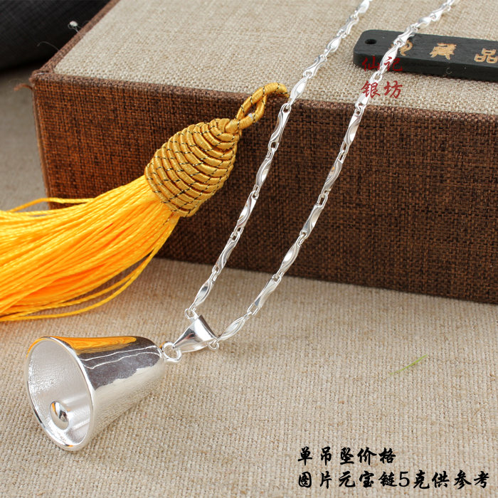 纯银铃铛项链可爱圣诞节礼物
