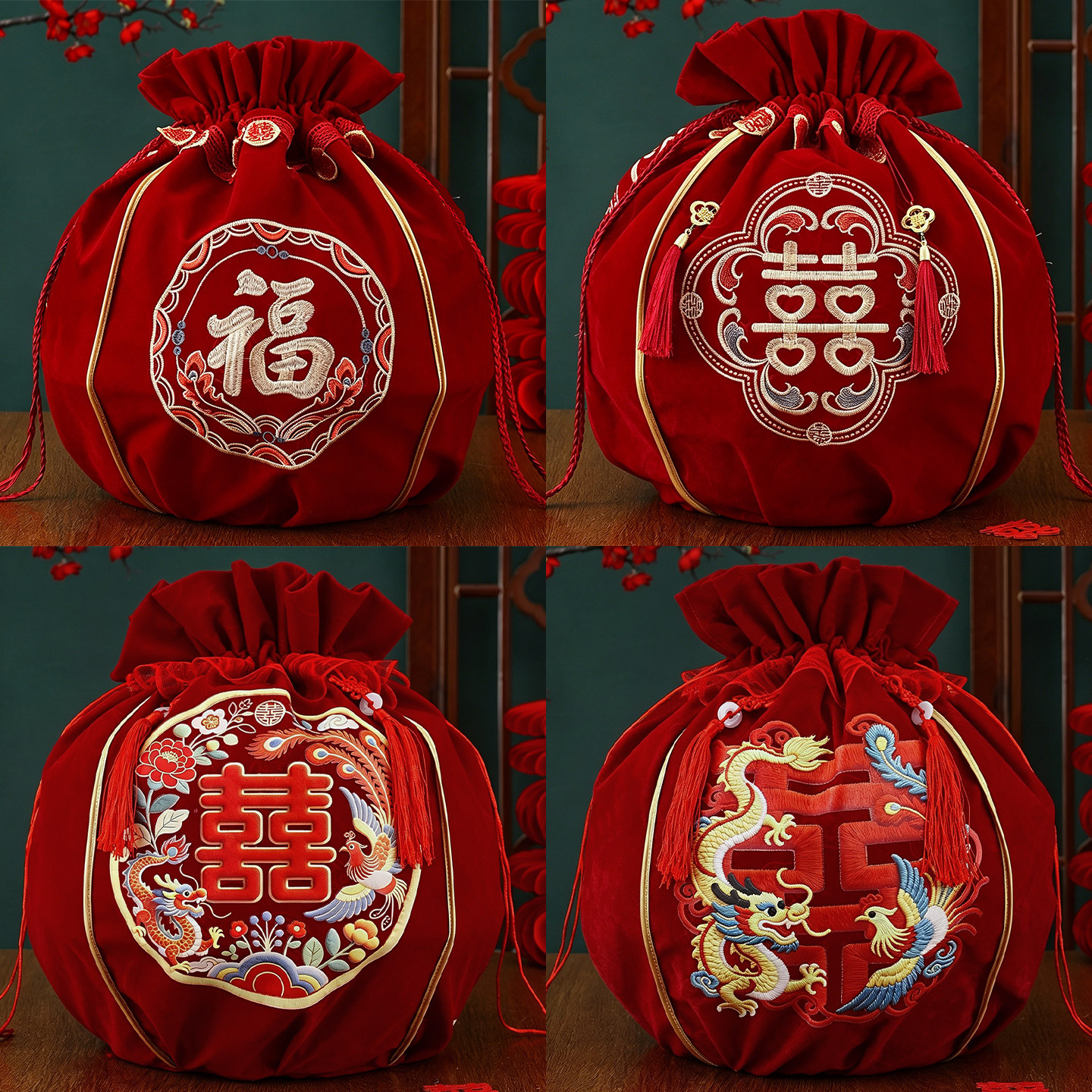 结婚包袱皮新娘陪嫁物品婚礼装饰