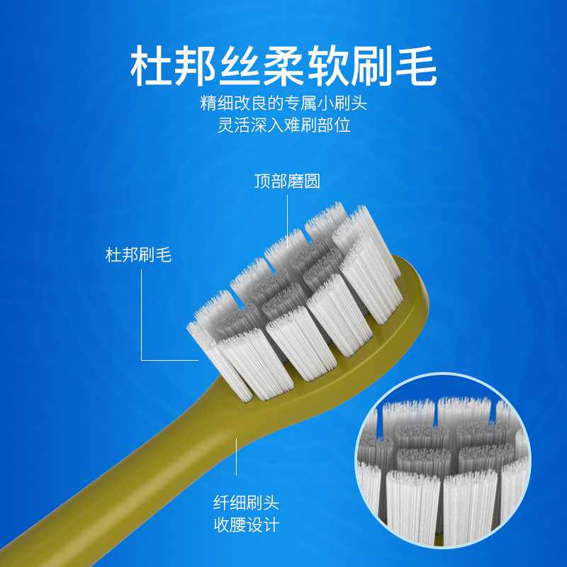 适配roaman/罗曼电动牙刷刷头t3/t10s/t5支装通用替换t10牛油果绿
