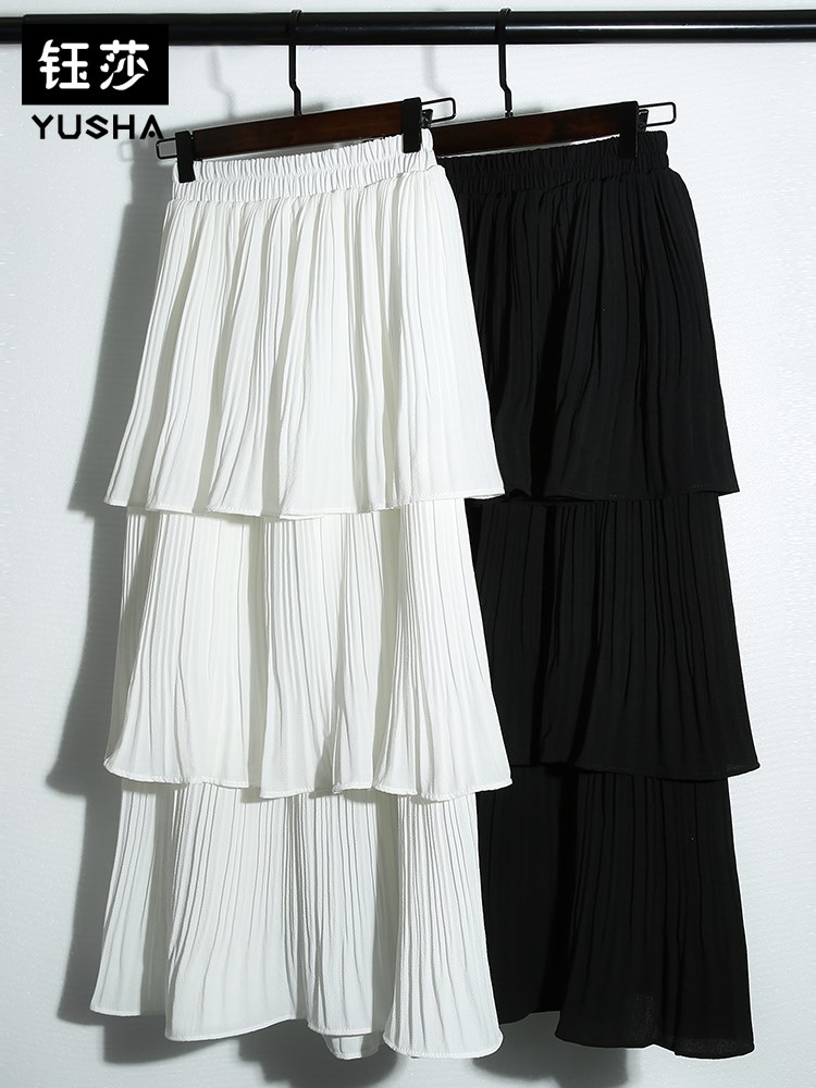 钰莎层层蛋糕裙半身裙女春夏2019新款裙子韩版白色百褶中长裙|ruв категории Женская одежда, юбка - от Buy2taobao.com для оказания профессиональной услуги покупки агента Taobao