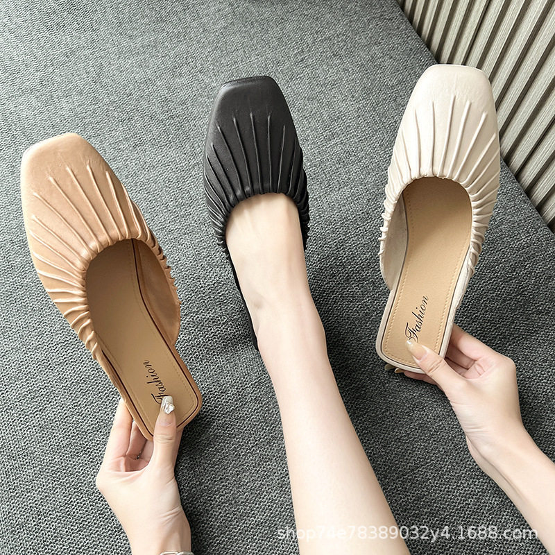 小夏商店灬夏季新款包头半拖鞋女生懒人爆款一脚蹬平底防滑女拖鞋