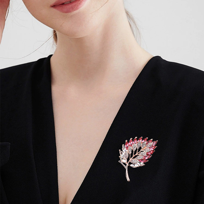 精致镂空树叶胸针时尚胸花别针