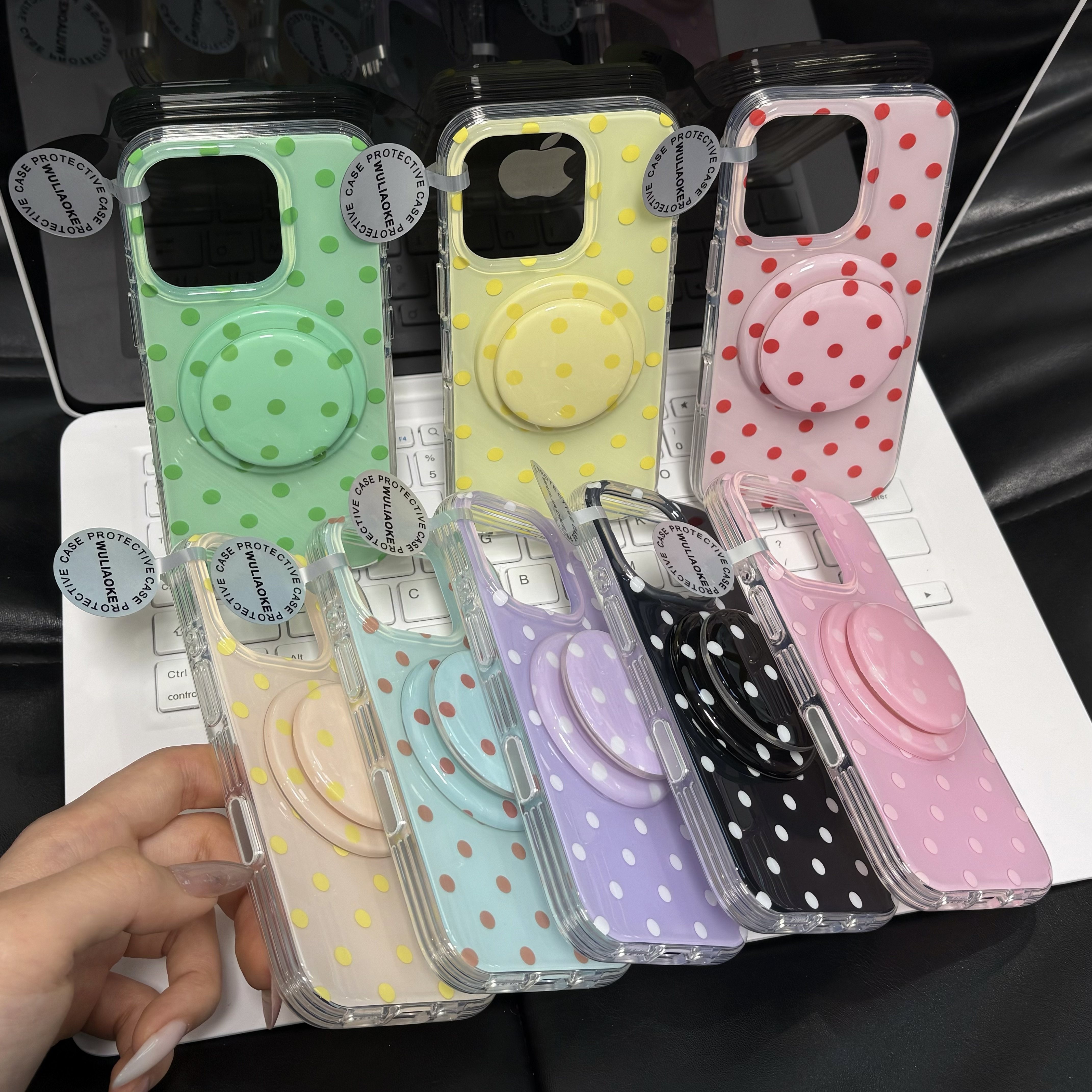 磁吸款*IMD双层亮面波点传感ai拍照按键全包适用苹果iPhone16promax手机壳硅胶软边硬背板16pro保护套15/14