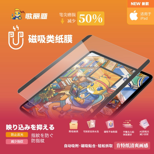 歌丽亚ipad类纸膜磁吸可拆卸