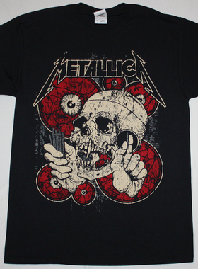 METALLICA SKULL NEW BLACK T-SHIRT骷髅头新款黑色短袖T恤