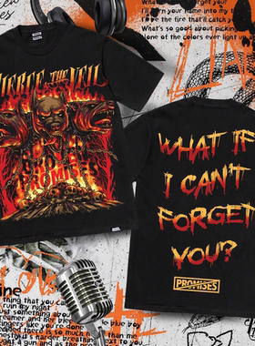 Pierce The Veil刺破面纱摇滚乐队 美式复古vintage高街短袖T恤