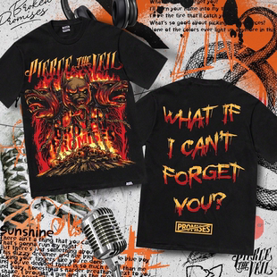 复古vintage高街短袖 Pierce 美式 Veil刺破面纱摇滚乐队 T恤 The