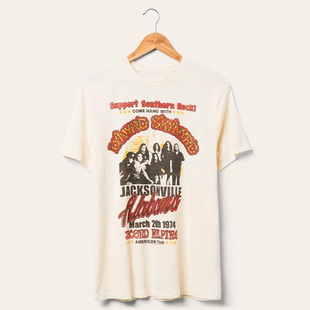 Lynyrd Skynyrd美国佛罗里达州摇滚乐队朋克纯棉宽松直喷短袖T恤