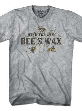欧美风Mind Yah Own Bee's Wax小心自己的蜜蜂蜡 美式复古短袖T恤