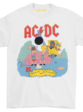 ACDC Metallica 枪花SONIC YOUTH联名Beavis瘪四与大头蛋摇滚T恤