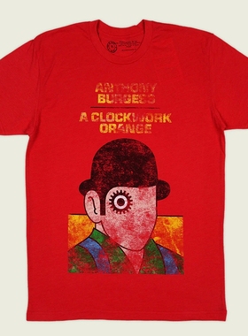 A CLOCKWORK ORANGE 发条橙电影联名红色美式复古圆领短袖T恤