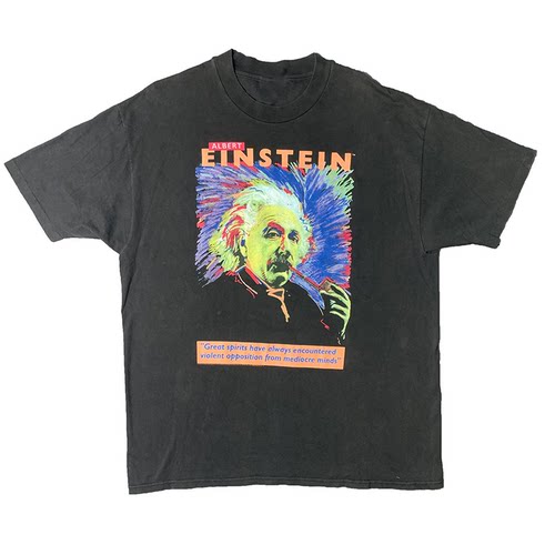 Einstein爱因斯坦画像复古男T恤