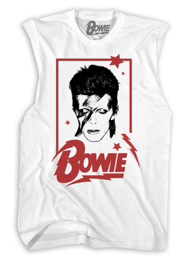 复古机车欧美摇滚歌手大卫 鲍伊 David Bowie男士宽松背心无袖T恤
