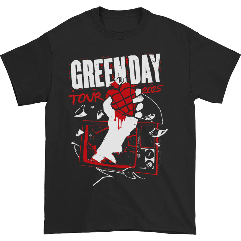 2025新款Green Day绿日乐队摇滚朋克纯棉男士上衣短袖T恤T-Shirt