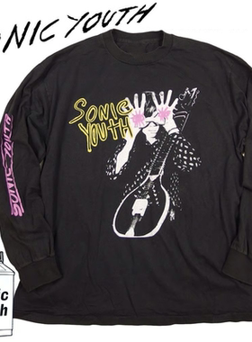 秋冬上新sonic youth音速青年摇滚乐队美式休闲文艺男女款长袖T恤